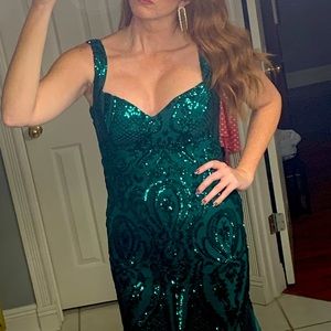 Beaded Green Ballgown